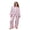 Pink, variant on AIGUR Mommy and Me Matching Pajamas Bow Deer Print Button Down Long Sleeve Lapel Tops Pants Family Sleepwear