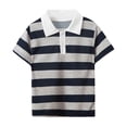 thumbnail image 6 of 3 Pack Boys Striped Shirts Casual Short Sleeve Solid Color Basic Tees Multipack Toddler Kids Children, 6 of 6