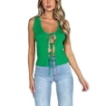 thumbnail image 2 of Biekopu Women Vest Tops, Sleeveless U Neck Cutout Drawstrings Tops Summer Casual Party Streetwear, 2 of 7