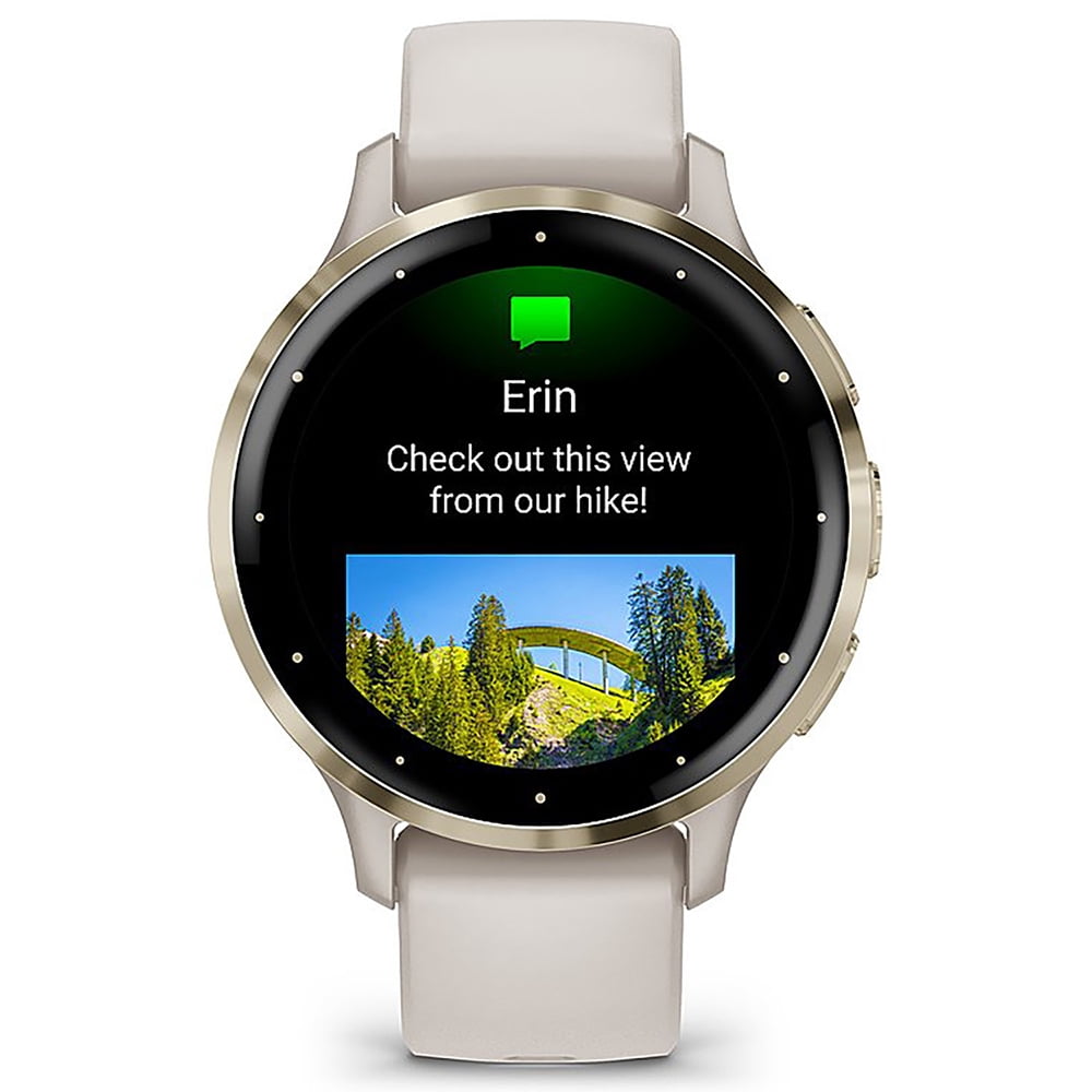 Garmin 010-02785-04 Venu 3S Health Fitness GPS Smartwatch Gold Steel Bezel with Ivory Case 41mm Bundle with Charging Dock, Silicone Dust Cover 3 Pack and USB Type C Charging and Sync Cable