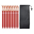 thumbnail image 1 of 10 Pcs Piquets de Tente de Camping Extérieur 18 cm Chevilles Aviation Alliage d'Aluminium Randonnée Voyage Accessoires de Clous de Tente avec Sac de Rangement Rouge, 1 of 9