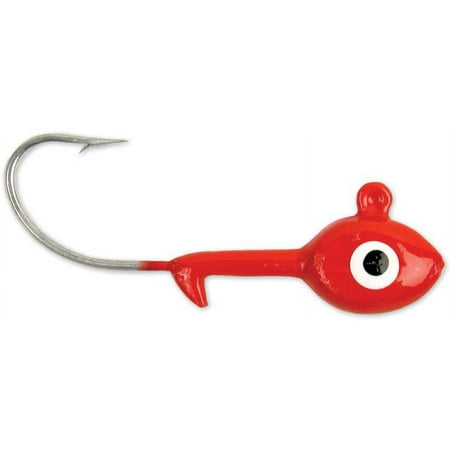 GOT-CHA BSWG18100-9 Grub Head 1/8 oz #1 Hook Red 100 Per Pack