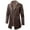 Brown, variant on Trench Coat Men Leather Line Winter Warm Windbreak Outerwear Jackets Mid Long Length Button Down Oversized Business Overcoat