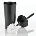 thumbnail image 5 of mDesign Steel Toilet Bowl Brush/Holder Bathroom Storage Combo - Black, 5 of 6