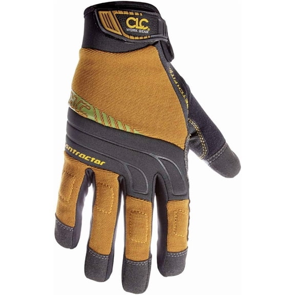 Custom Leathercraft Mocha Brown and Black Medium Landscaper Gloves