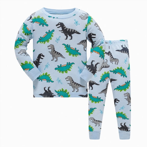 Ymyiu Bamboo Toddler Pajamas Kids & Toddler Boys Pajamas 2 Piece Pjs Set Cotton Sleepwear Size 7-8 Years(Light Blue, 7-8 Years)