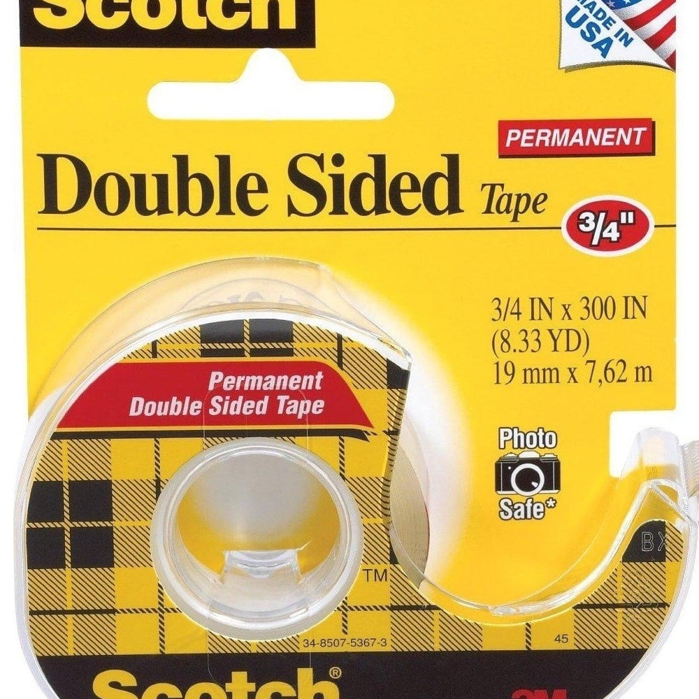 Scotch 237 Permanent Double Sided Tape 34 x 300 Clear Pack of 2