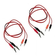 2X Alligator Clip to Banana Plug Probe Cable Test Lead 90cm 3Ft