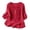 Red, variant on Babysbule Women's Cotton Embroidered Notch V-Neck Elbow Length Sleeve Casual Boho Top for Daily and Weekend Wear