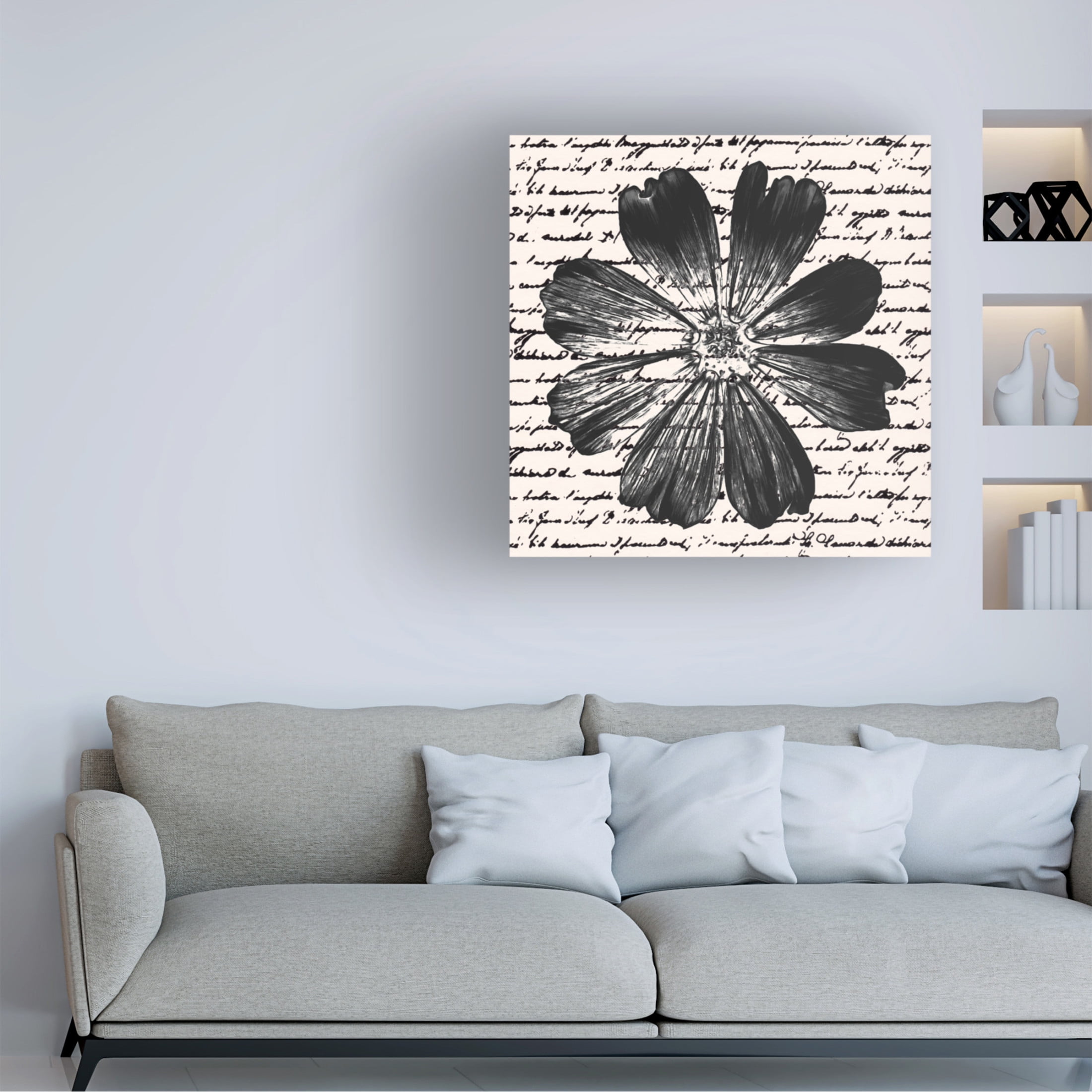 Trademark Fine Art Alonzo Saunders Inky Floral IV Canvas Wall Art