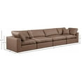thumbnail image 3 of Meridian Furniture Comfy Brown Faux Leather Modular Sofa, 3 of 10