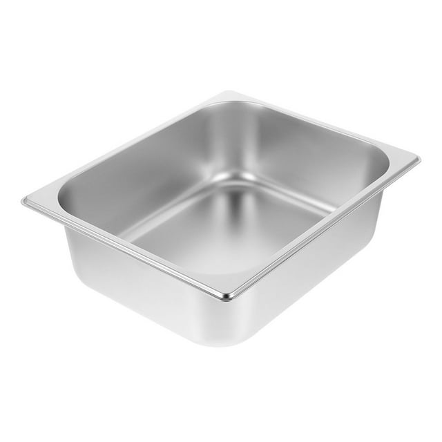 HLONK Buffet Serving Pan Rectangle Buffet Pan Stainless Steel Deep Food Container Metal Fast Food Storage Pot