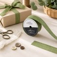 thumbnail image 2 of UNIQUE CREATIV Cut Edge Linen Ribbon, Green, 25 mm × 2.7 m (0.98 in × 3 yd), 2 of 4