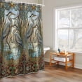 thumbnail image 4 of Blue Heron Shower Curtain, Retro Reeds Sunlight Birds Stained Glass Windows Waterproof Shower Curtain Set with 12 Hooks Lightweight Bath Curtains Fabric Bathroom Decor 36x72 Inches, 4 of 9
