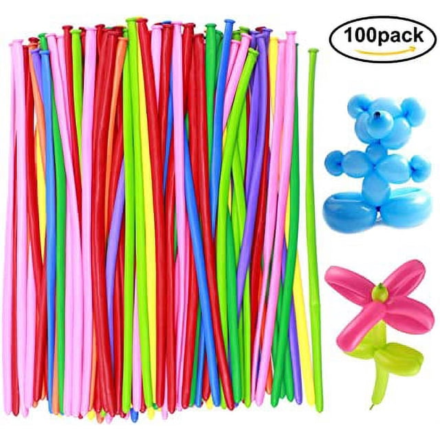 100 globos mágicos de látex, globos largos multicolores, globos de modelado, globos inflables, globos de látex, globos de escultura para cumpleaños de niños, fiestas, bodas JM
