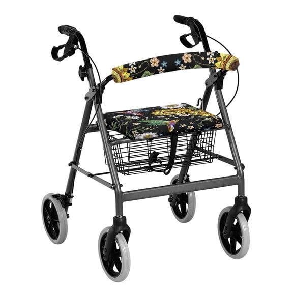 HELLHERO Hummingbird Seat & Back Covers and Walker Seat Cushion Cover for Seniors Breathable for Seniors Men Women