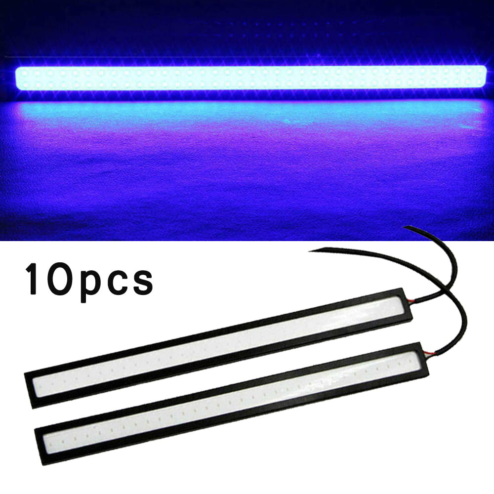 10Pcs Blue LED Strip DRL Daytime Running Lights Fog COB Car Lamp Day Driving 12V