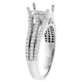 thumbnail image 3 of 10K White Gold Diamond Natural Pink Topaz Tri-split Ring Cushion-cut 8x6mm, size 5.5, 3 of 4