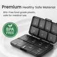 thumbnail image 3 of Weekly Pill Organizer 2 Times a Day, 7-Day AM/PM Portable Medication Box for Daily Vitamins, Supplements, and Medicine, Black, 3 of 7