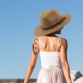 thumbnail image 6 of Bohemia Wide Hat Panama Adjustable Straw Hats for Holiday Beige Beige 2, 6 of 7