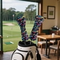 thumbnail image 3 of Uorisanigo Golf Club Head Covers for Fairway Woods, Drivers and Hybrid PU Leather Headcover, 3 PCS Set Funny Skull Print Headcovers for Club Protective, Wrinkle-Resistant Accessories, 3 of 7