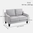 thumbnail image 3 of HOMCOM Loveseat Sofa, Linen Couch with Pocket Spring, Light Grey, 3 of 10