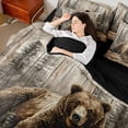 thumbnail image 4 of Feelyou 3D Wildlife Bear Twin Bedding Sets 7-Piece for Teens, Rustic Jungle Animal Bedding Comforter Set, Farmhouse Cabin Reversible Sheet Sets, Luxury Bedroom Decor, 4 of 7