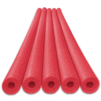 Oodles of Noodles Deluxe Foam Swimming Pool Noodle Float Red - 5 Pack
