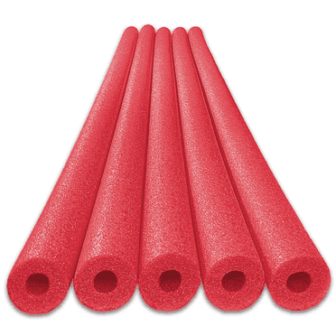 Oodles of Noodles Deluxe Foam Swimming Pool Noodle Float Red - 5 Pack
