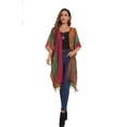 thumbnail image 2 of Beautybatik Multicoloured Women HIPPIE Gypsy Stripe Printed Kimono Cardigan Shawl Wrap Swimsuit Cover Up Jacket One Size, 2 of 5