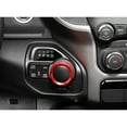 thumbnail image 5 of 2pc Sports Red Aluminum Center Console 2WD/4WD Switch & Driver Side Light On-Off Switch Cover Trims For 2019-up Dodge RAM 1500 2500 3500, 5 of 9