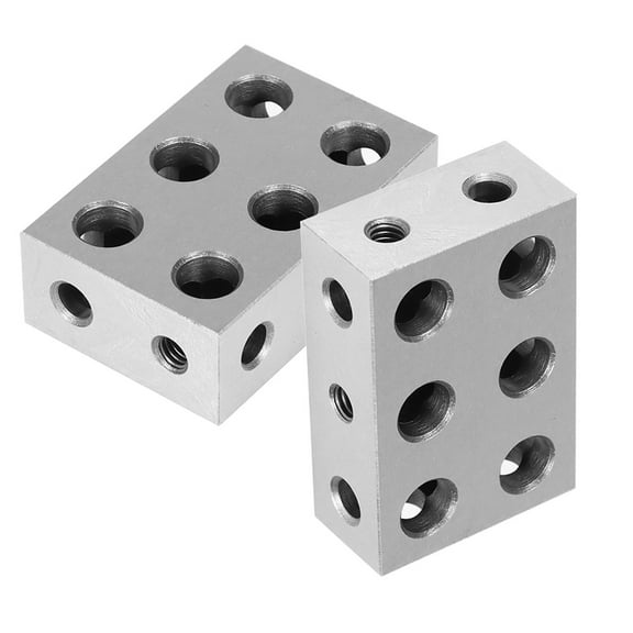 findmall 1-2-3 Blocks 11 Holes Matched Pair Ultra Precision .0001 Machinist Fit for Milling Machine