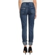 thumbnail image 2 of ALMOST FAMOUS Womens Navy Pocketed Zippered Mid-rise High-cuff Distressed Skinny Jeans Juniors 5, 2 of 2