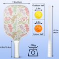 thumbnail image 4 of Pickleball Paddles Set Of 2, Fiberglass Surface, Spring Flowers Floral Print, 4 Balls & Bag, 4 of 5