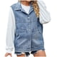 thumbnail image 2 of Chaqueta vaquera extragrande Augper para mujer, sin mangas, de longitud media y desgastada, 2 of 7