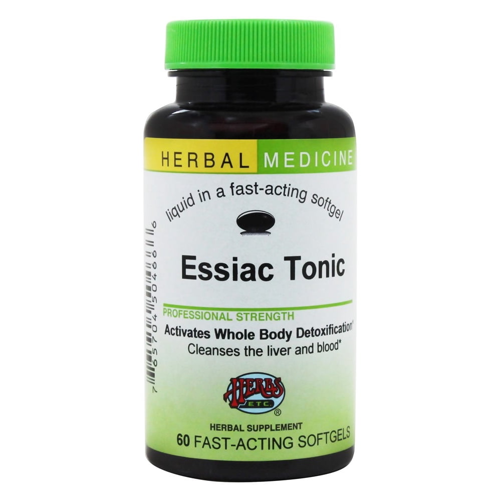 Herbs Etc Essiac Tonic Alcohol Free 60 Softgels