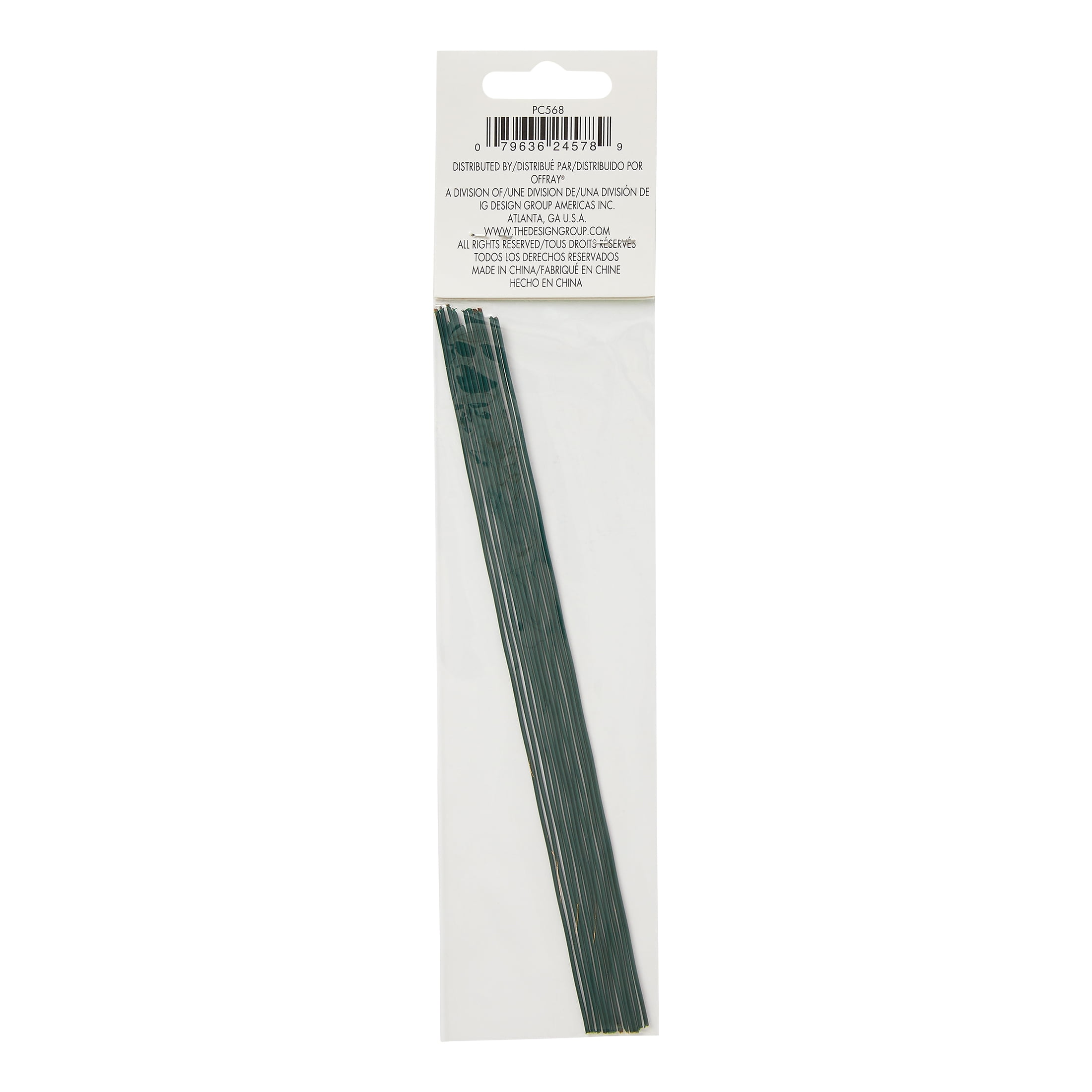 (4 pack) Offray 9", Dark Green Floral Wire Is Perfect For Tying And Finishing Bows, 12 Count