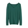 thumbnail image 4 of Bovemsi Womens Sweaters Cozy Women's Winter Knitted Sweater Low Neck V Warm Base Long Sleeved Solid Color Business Casual Sweaters, 4 of 4