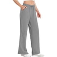 thumbnail image 2 of FRSASU Womens Wide Leg Pants Sun Protection Casual Loose Drawstring Side Split Pants with Pockets Gray XXL(XXL), 2 of 8