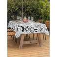 thumbnail image 4 of 60x102 Inch Outdoor Tablecloth with Umbrella Hole Zipper Rectangle Video Game Rectangular Tablecloths Outside Waterproof Black White Game Controller Monochrome Patio Table Cover for Picnic Party, 4 of 8