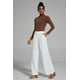 thumbnail image 2 of Pantalones anchos FUNYYZO pantalones blancos de cintura alta para mujer, 2 of 8