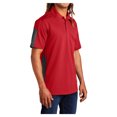 thumbnail image 4 of Yellow Rooster Men's PosiCharge Active Textured Colorblock Polo True Red/ Grey XS, 4 of 8