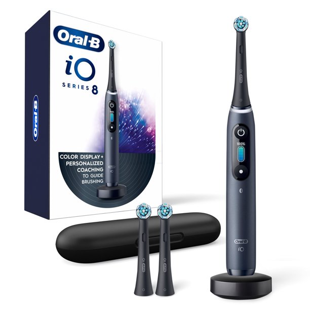 Oral-B iO Series 8 Electric Toothbrush with 3 Brush Heads, Black