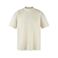 thumbnail image 3 of Men's Oversized Cotton T Shirt Drop Shoulder Breathable Heavyweight Tee Casual Crew Neck Short Sleeve Loose Summer Basic Tops, #02 Beige, L, 3 of 5