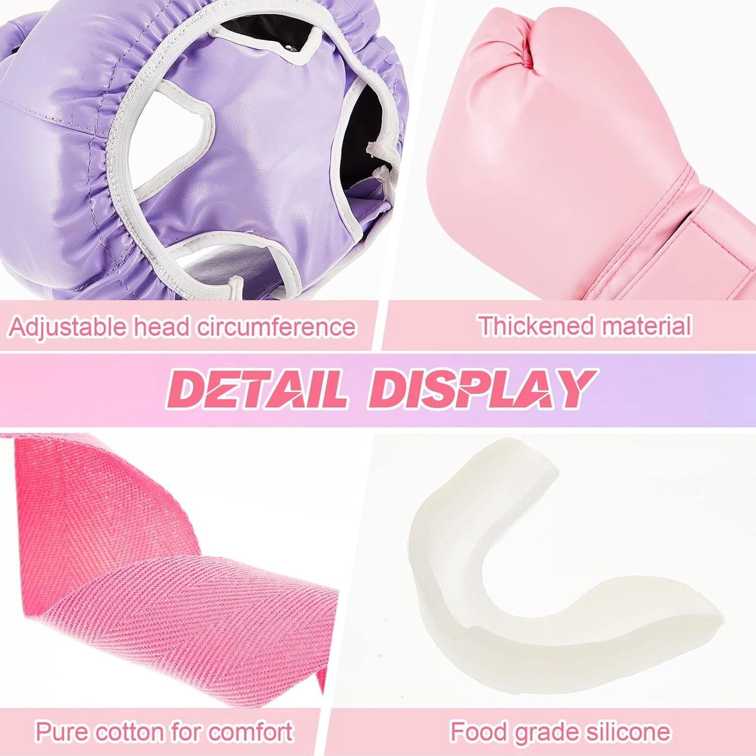 14-piece boxing set includes 2 pairs of 16-ounce (approximately 453.6 grams) boxing gloves, a helmet, and a face mask for adult and youth beginners training equipment