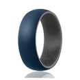 thumbnail image 1 of Anillo de bodas de silicona - Colección Duo estilo cúpula - Gris-Azul de ROQ para hombres - Anillo de 16 mm, 1 of 2