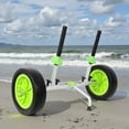 thumbnail image 5 of Tcbosik Sit-On-Top Kayak Cart, Width Adjustable Plug-in Kayak Dolly with 12" Solid PU Wheels, Detachable & Portable Aluminum Kayak Trolley for Fishing Kayaks, Green, 5 of 9