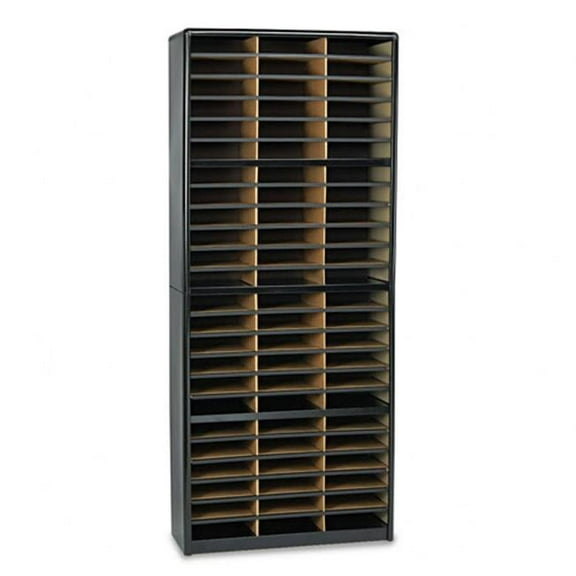 Value Sorter 72 Compartment - Literature Organizer - Black