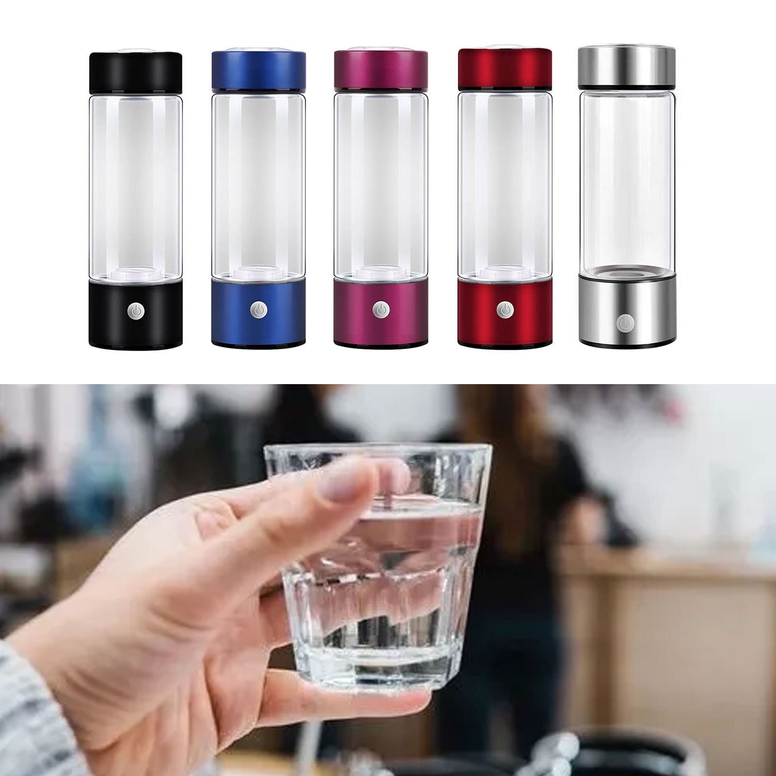 Acahhotxx Hydrogen Bottle, Water Cup Hydrogen-Rich Water Cup Water Generator Glass for - Rose