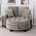 thumbnail image 5 of Loveseat Recliner, Double Sofa Bed with Storage Footstool and Irregular Armrests, Corduroy Convertible Bed, Perfect for Living Rooms, Brown, 5 of 10